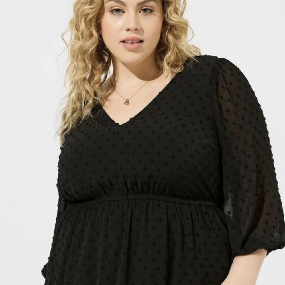 Torrid Black Clip Dot Mini Dress, NWOT, Size 1X - Picture 4 of 7
